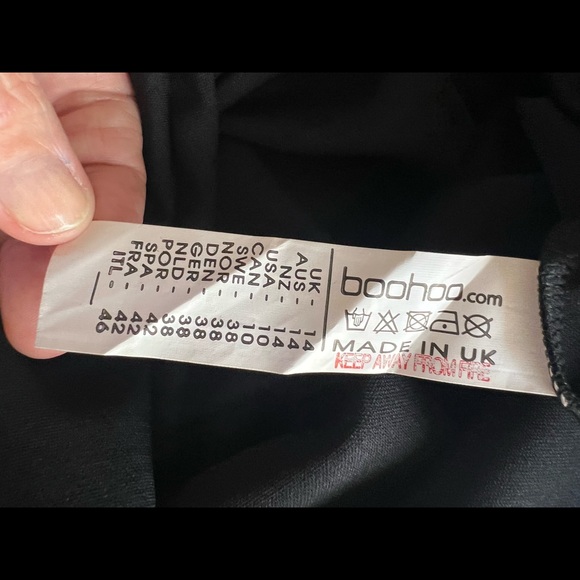 Boohoo Night Bandeau Thigh Maxi Black Dress Button Down V Cut Neckline - Picture 7 of 11